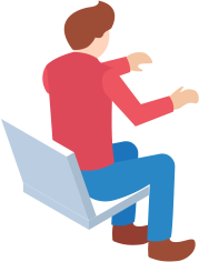 animated man sitting in an office chair